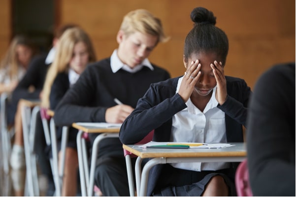 Student in an exam - Secondary school in Ireland
