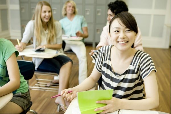 Smiling female student