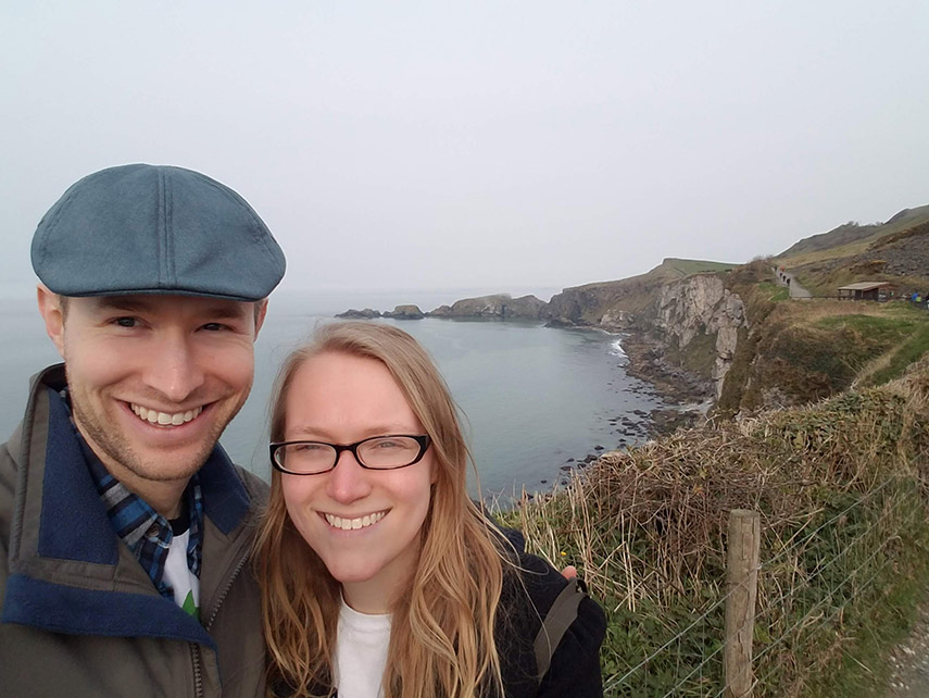 Ryan Wasson and his wife in Ireland